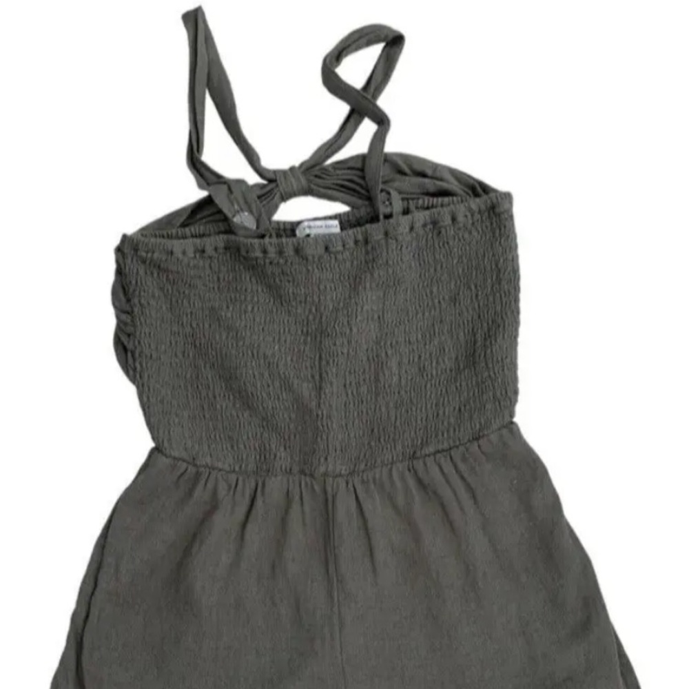 American Eagle Outfitters Women's Army Green Romper Shorts. linen size small